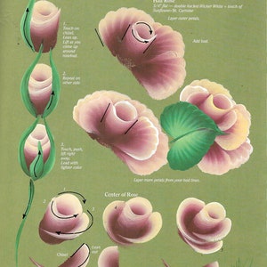 Painting Book JUST ROSES by Donna Dewberry Step-by-Step Decorative Tole Techniques, 19 Projects, Detailed Instructions, c1999 OOP image 3