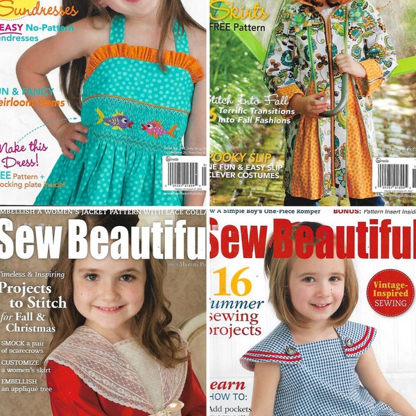 SEW BEAUTIFUL Magazines - Back Issues 2012-14, Martha Pullen, Shadowwork, Embroidery, Smocking, Sewing, Whitework, Applique, Your Choice!