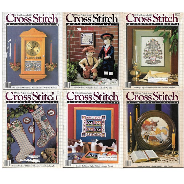 1988 MAGAZINES Cross Stitch & Country Crafts - Numéros antérieurs, de meilleures maisons et jardins, votre choix !