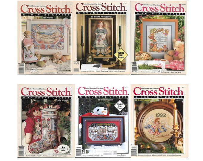1992 Cross Stitch & Country Crafts MAGAZINES Back Issues, Better