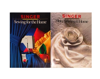 Books - SEWING For the HOME by Singer - Set of 2 Books, Step-by-Step Instructions for DIY Home Decorating, Close-up Colour Pictures, c1985