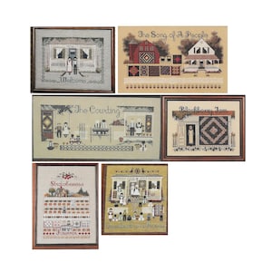 Patrones de punto de cruz - Colección CONTADA EN UN JARDÍN de Marilyn Leavitt-Imblum - Estilo campestre Amish, ¡usted elige!