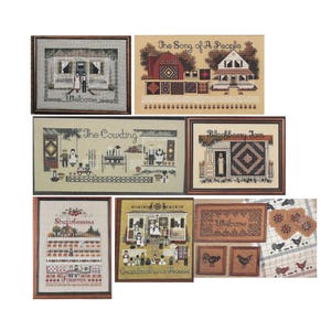 Patrones de punto de cruz - Colección CONTADA EN UN JARDÍN de Marilyn Leavitt-Imblum - Estilo campestre Amish, ¡usted elige!