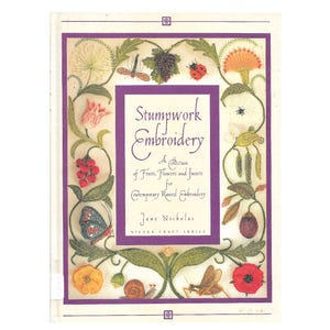 Libro - Bordado en relieve de Jane Nicholas - Flores, frutas, insectos y animales esculturales, c. 1995