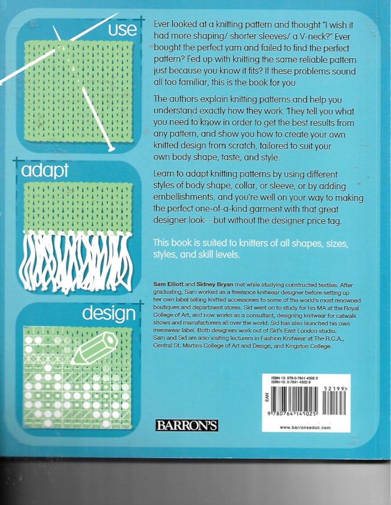Book - How to USE, ADAPT & DESIGN Knitting Patterns - In-depth ...