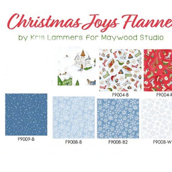 Fabric Offcuts - CHRISTMAS JOYS Flannel Collection by Maywood Studio - Offcuts, Your Choice, 100% Cotton, OOP