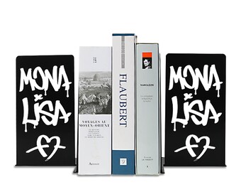 Metal bookends 7.5' 19cm Vinci's Mona Lisa Street Art