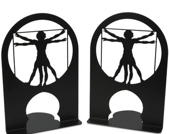 bookends Vitruvian Man,Leonardo da Vinci,leonardo’s vitruvian man,leonardo’s man art,symbolism of vitruvian man,elegant art pieces