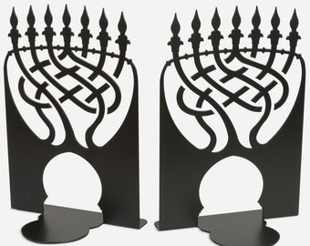 Set of 2 bookends Judaica Menorah