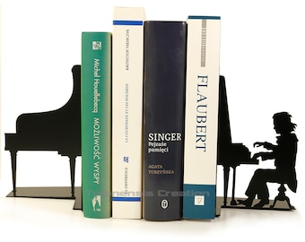 Classical Music Beethoven Bookends – Elegant Decorative Holders for Your Home Library Decor, Perfect for Music Lovers