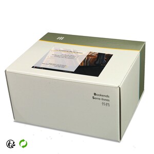 May include: A white box with a green and silver top. The box has a label that says "The Classical Music Series" and features a picture of a grand piano. The box also has a label that says "Bookends" in English, French, and Japanese.