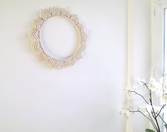 Hanging macramé wall hanging, woven Mobile "Circle"