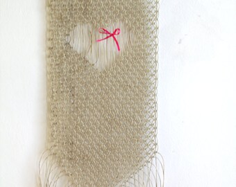 Hanging macramé wall hanging weaving linen Mobile "October Rose"