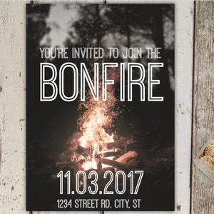 Bonfire Invitation Template & S&#39;more Pack!