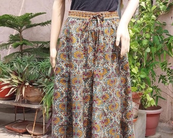 smart ethnic cotton green printed palazzo/indian pant/floral print/