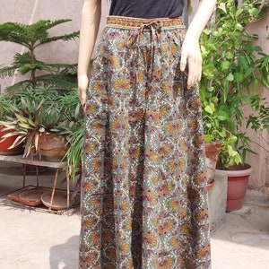 smart ethnic cotton green printed palazzo/indian pant/floral print/