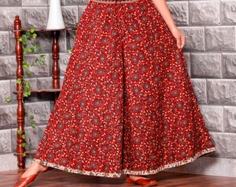Smart ethnic cotton printed palazzo/ Indian pant/ Floral print/ Flared pant