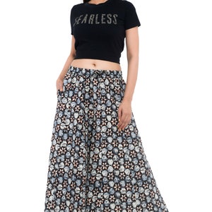 Floral Print Cotton Palazzo Pants: Ethnic Indian Style