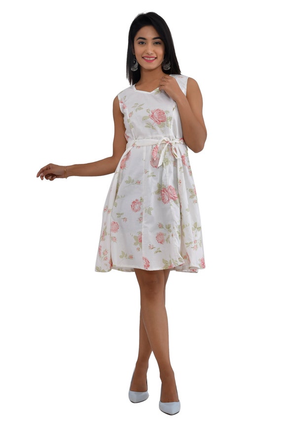 pink and white cotton dress Pink Striped Midi Dress With Pockets, Sleeveless Summer Dress, A-line Cotton Dress, Vacation Dress for Women