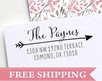 Arrow Address Personalised Rubber Stamp