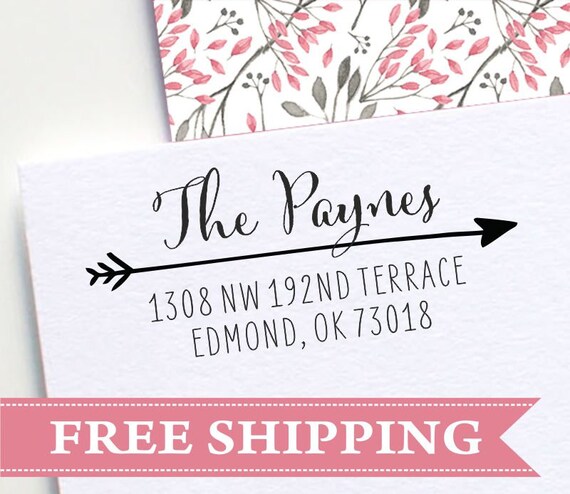 Arrow Address Personalised Rubber Stamp