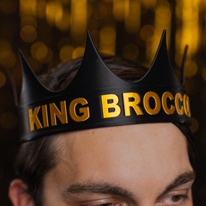 Black Custom Crown with Text - 3D printed with biodegradable PLA