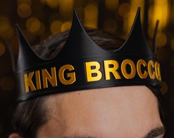 Black Custom Crown with Text - 3D printed with biodegradable PLA