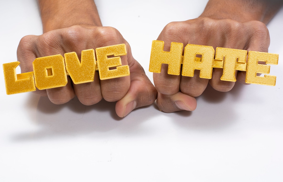 LOVE/HATE Knuckle Multi Finger Ring Bling. Etsy