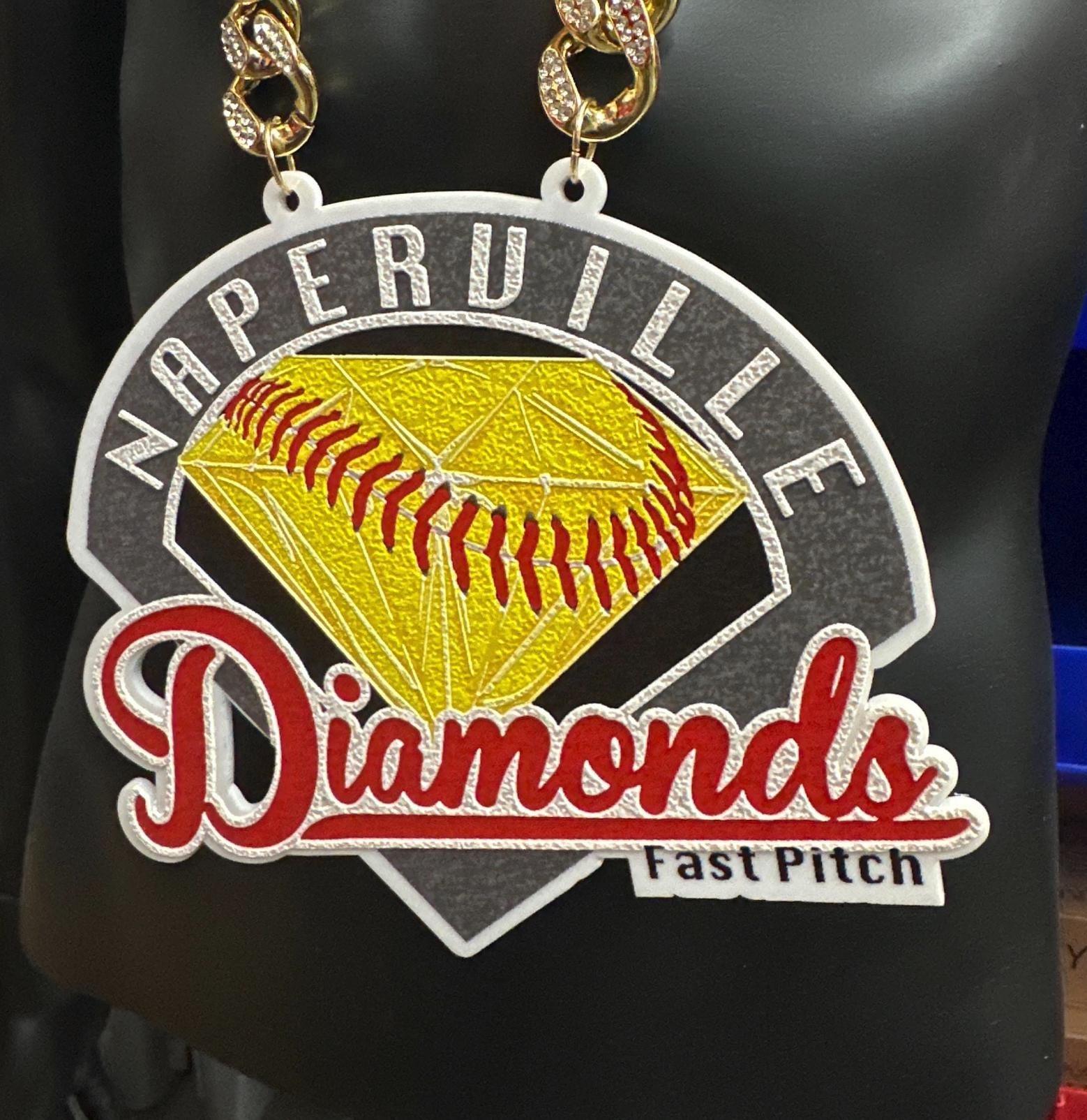 Custom Logo Turnover Sports Team Bling & Chain | Company Logo 