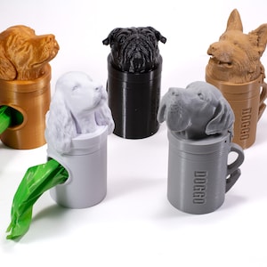 Personalized Dog Poop Bag holder |  Waste Bag Dispenser | Dog Breed Head Choice