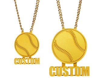 Custom Sports Pendent Bling & Chain - Basketball | Volleyball | Baseball | Soccer | Ice Hockey | Track and Field