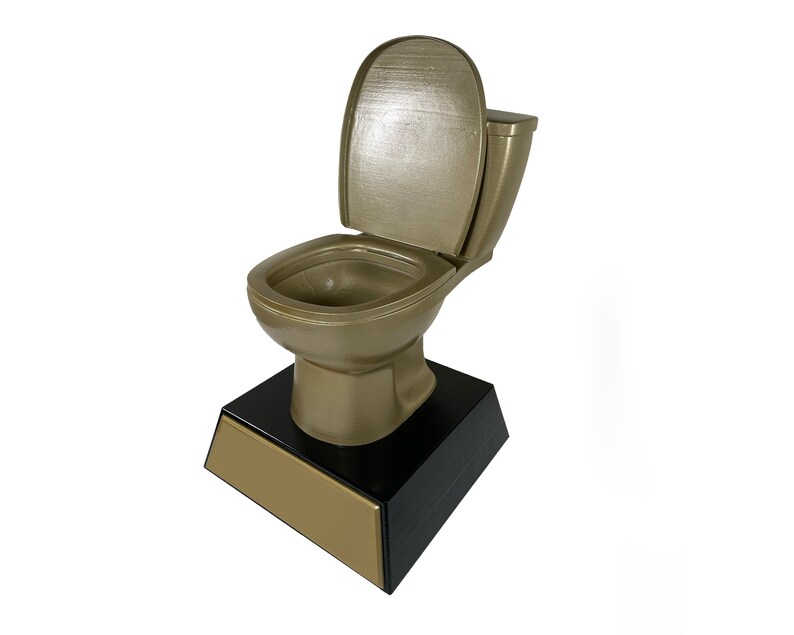 13 Inch Large Gold Toilet Bowl Award Trophy Custom Text Etsy