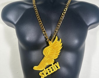 Custom Sports Track and field Bling & Chain ( PLA plastic Bling and aluminium Plated chain)