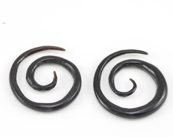 Blackhorn Spiral Earrings Pair