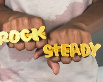 ROCK STEADY Knuckle Multi finger ring Bling.