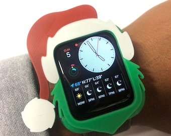 Grinch Kerstthema Apple Watch Cover 38 mm-42 mm 40 mm-44 mm 41 mm-45 mm - 3D-geprint plastic