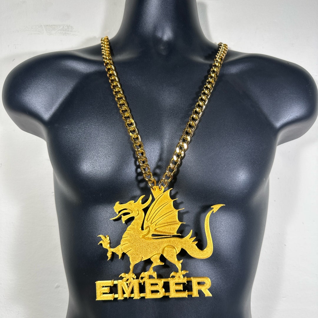 Custom Dragon Text Bling & Chain ( PLA Plastic Bling With Aluminum ...