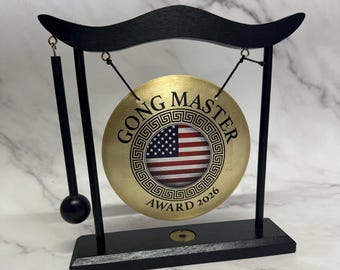 Custom logo Brass Gong 5” diameter office award
