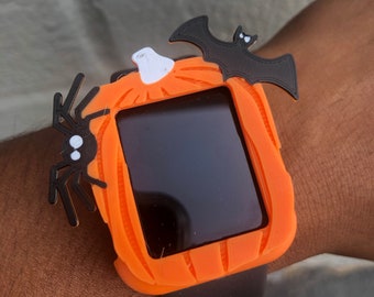 Housse Apple Watch 38mm-42mm-40mm 44mm 41Mm- 45mmHalloween Theme Pumpkin Patch- Imprimé en 3D-Design original