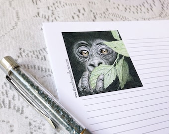 Stationary Set, Letter Stationary, Writing Paper Set, Letter Set, Letter Writing Set, Gorilla Stationery, Stationary Gift Set, Jungle Theme