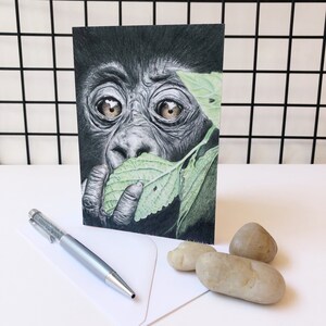 Biglietto d'auguri della fauna selvatica, carte fatte a mano, carte disegnate a mano,Carte Belle Arti, Con Biglietto d'auguri amore amore, Tiger Raccoon Gorilla Cervo Puffin Leopard