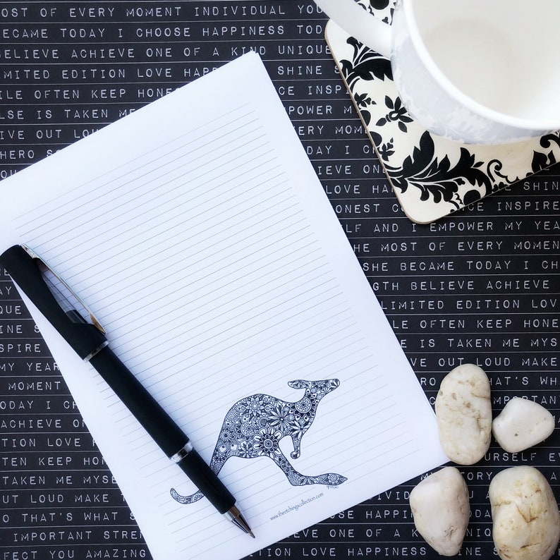 Australian Letter Writing Set, Kangaroo Stationary, Aussie Paper Design