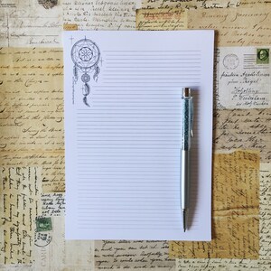 Dreamcatcher Letter Writing Set, Dreamcatcher Stationery Set, Boho Stationery, Cute Stationery, Personal Stationery, Monochrome Paper Set, image 10