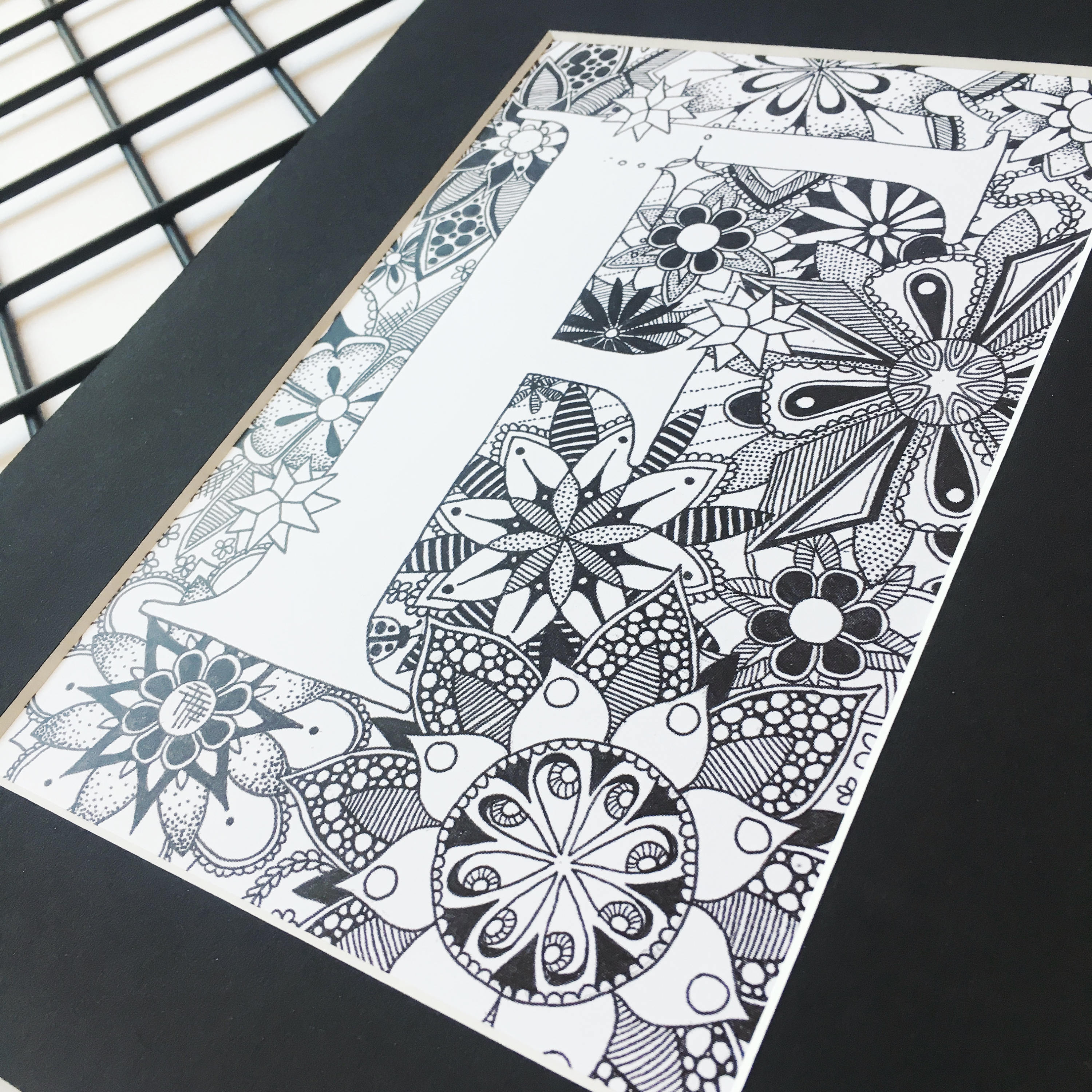 Zentangle Letter Typography Drawing Letter F Art Monogram - Etsy Australia
