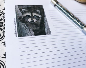 Letter Writing Set, Letter Paper Set, Letter Stationary, Writing Paper, Stationery Set, Raccoon Note Paper, Letter Set, Woodland Theme
