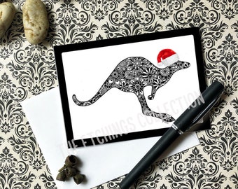 2020 Christmas Cards, Handmade Xmas Cards, Greeting Cards, Australian Christmas, Aussie Xmas Card, Black & White Christmas, Happy Holidays