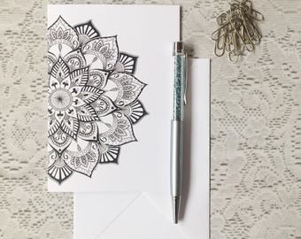 Mandala Greeting Cards, Mandala Cards, Zentangle Greeting Cards, Zendala Cards, Personal Cards, Hand Drawn Cards, Illustrated Greeting Cards