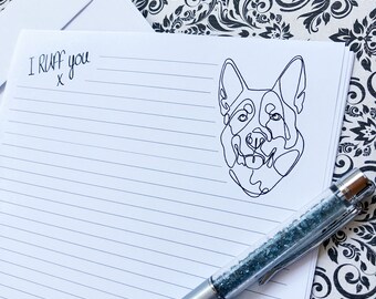 Letter Writing Set, Dog Stationery, Animal Stationery, Letter Writing Paper, Letter Stationary, Dog Letter Set, Stationery Set, Note Paper,