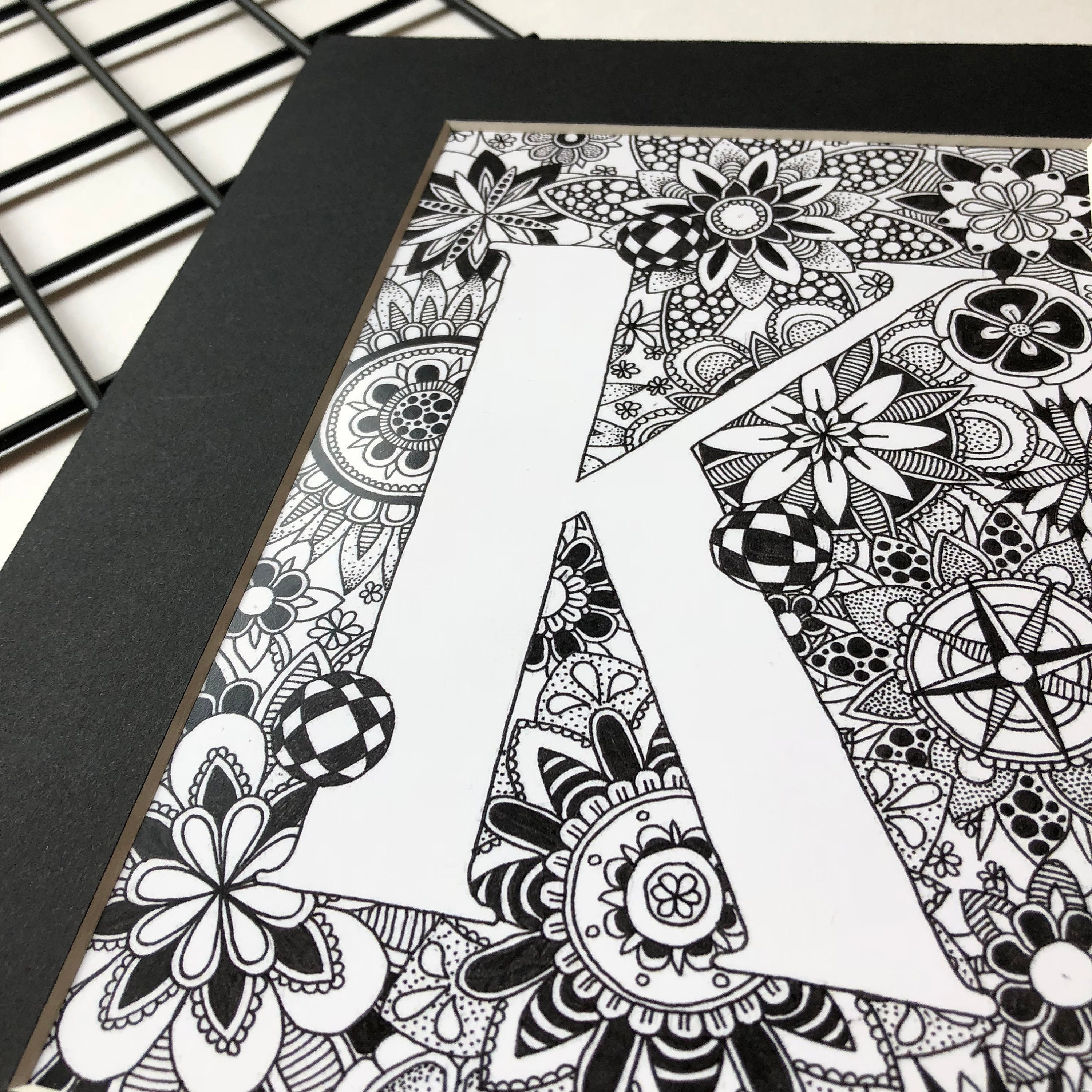 Letter K Alphabet Wall Art Zentangle Initial Letter Art  Etsy Israel