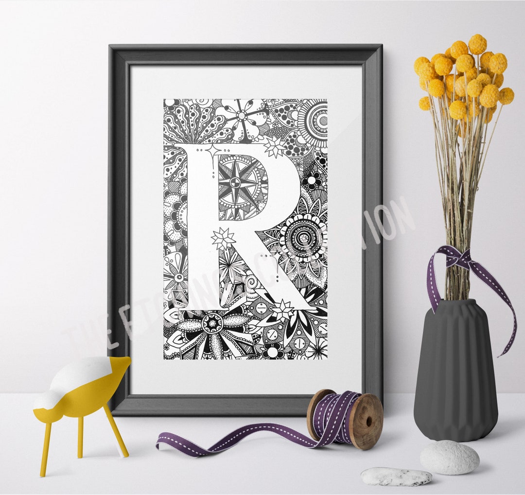 Alphabet Print, R Illustration, Typography Letter, Alphabet Letter ...